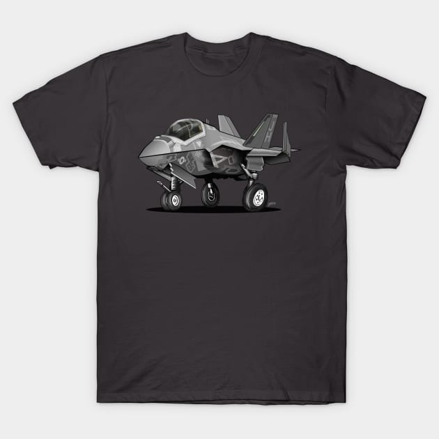 F-35C Lightning II Joint Strike Fighter Illustration T-Shirt by hobrath